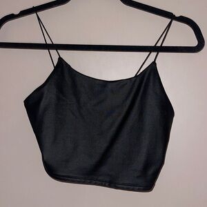 Black Leather crop top